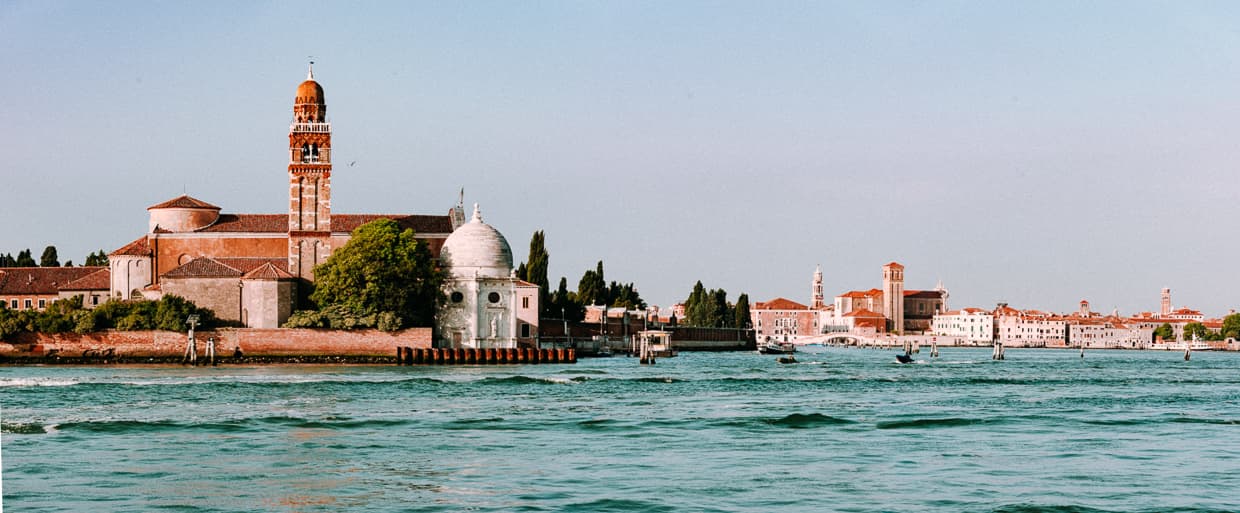 The view of the cemetery island near Venice from Murano.