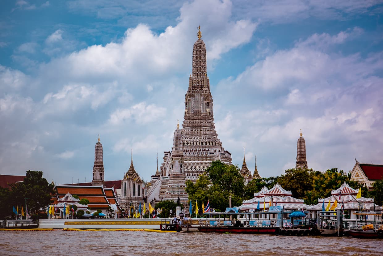 The view of Wat Arun from the Ferry.