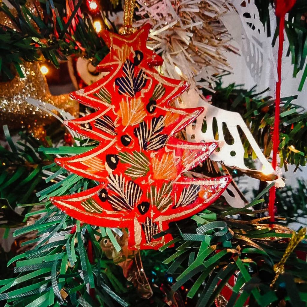 A Christmas tree ornament from a Christmas market in Budapest.