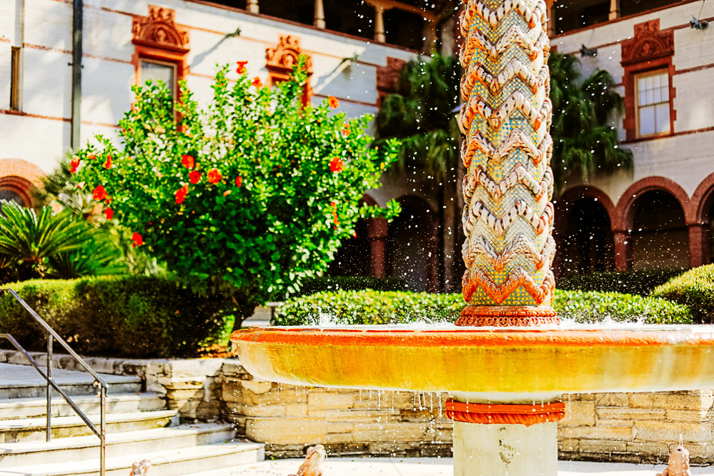 A fountain in the courtyard of St. Augustines Flagler College