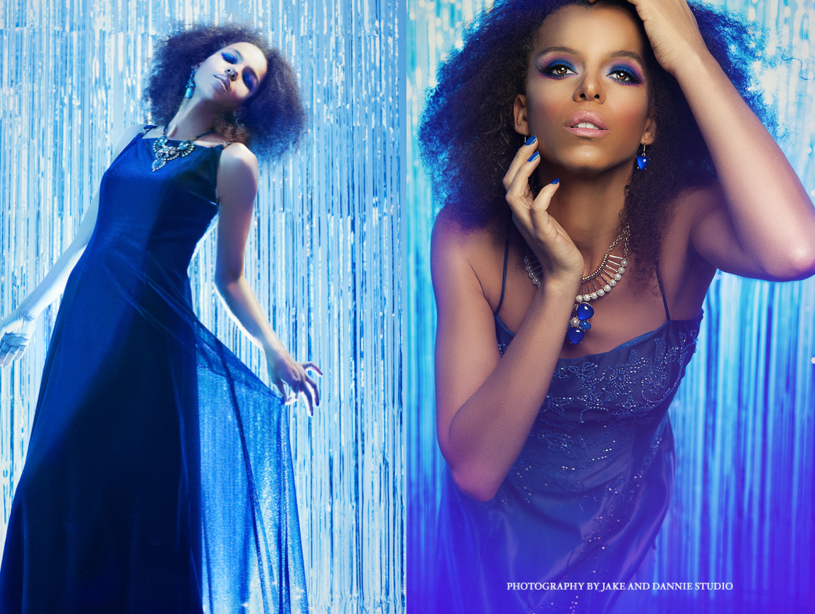 Our blue themed glamour photography shoot in the Tampa Bay area