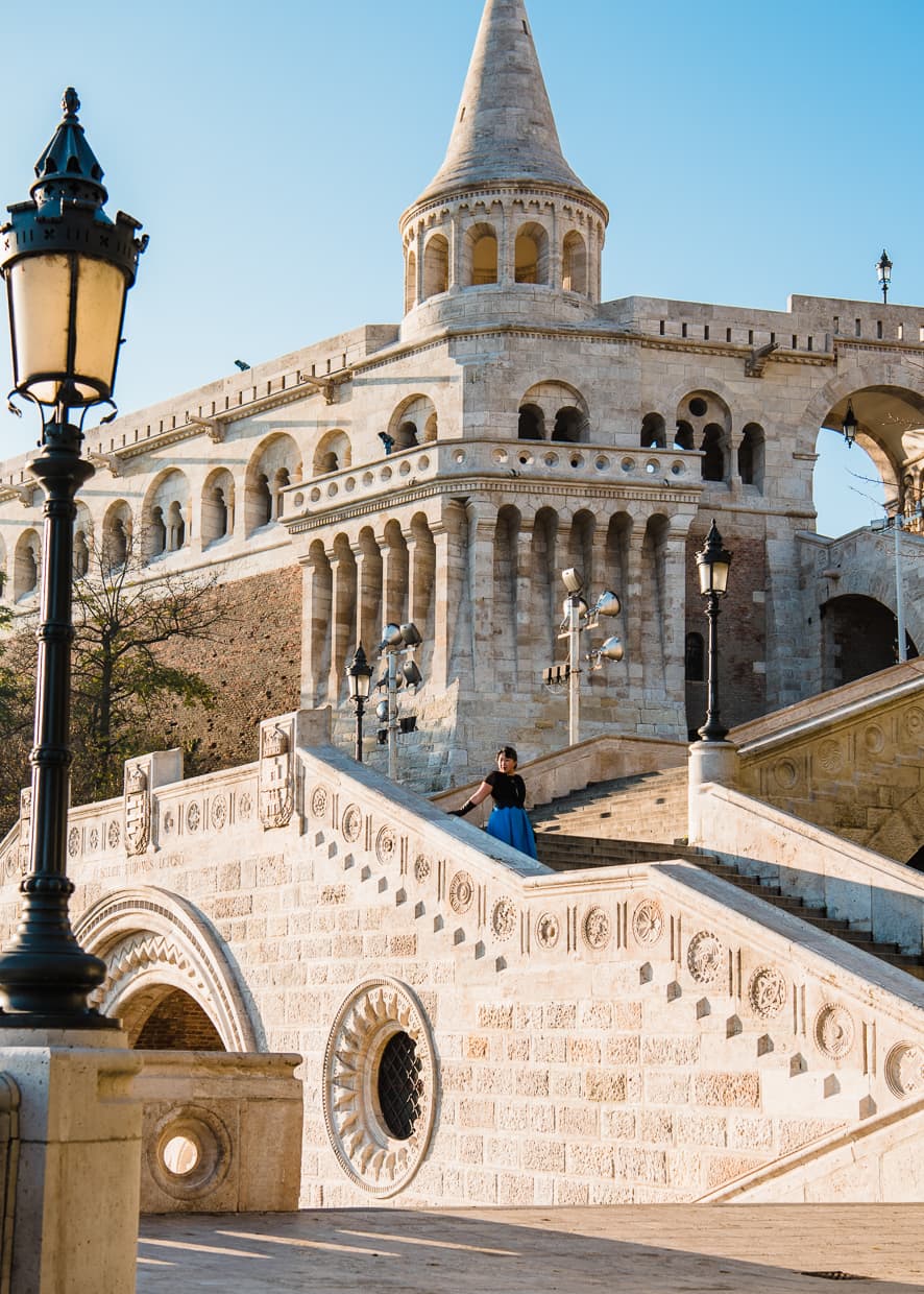 The stairs in front of the Fisherman's Bastion.