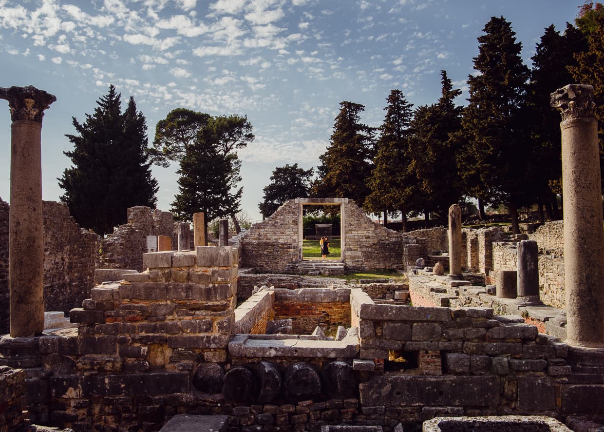 The ruins of Salona in Split, Croatia with a wide angle lens.