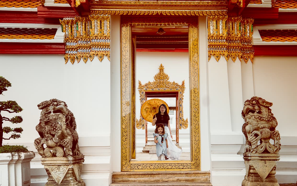 A doorway in Phra Ubosot at Wat Pho.
