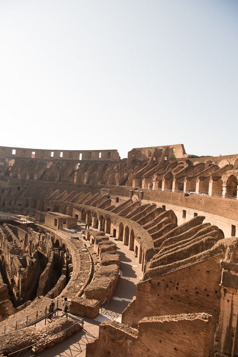 One part of a stitched photo of the Roman Colosseum