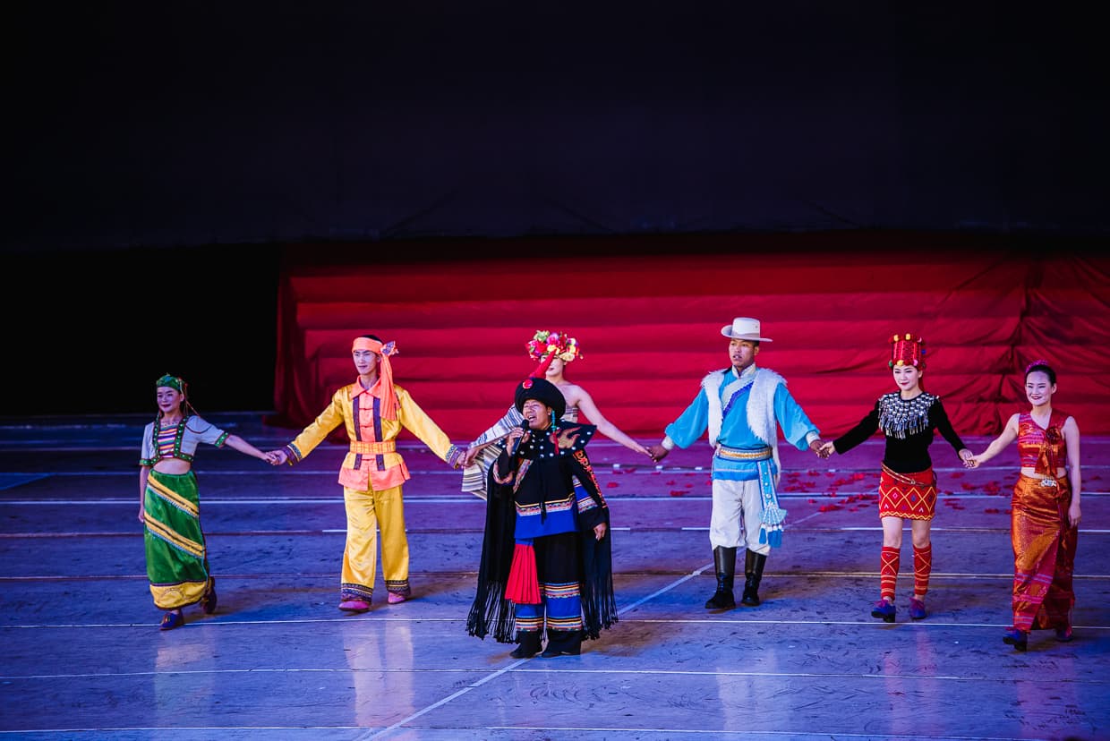 The Yunnan Ethnic Village Dance Performance Theater in Kunming, China.