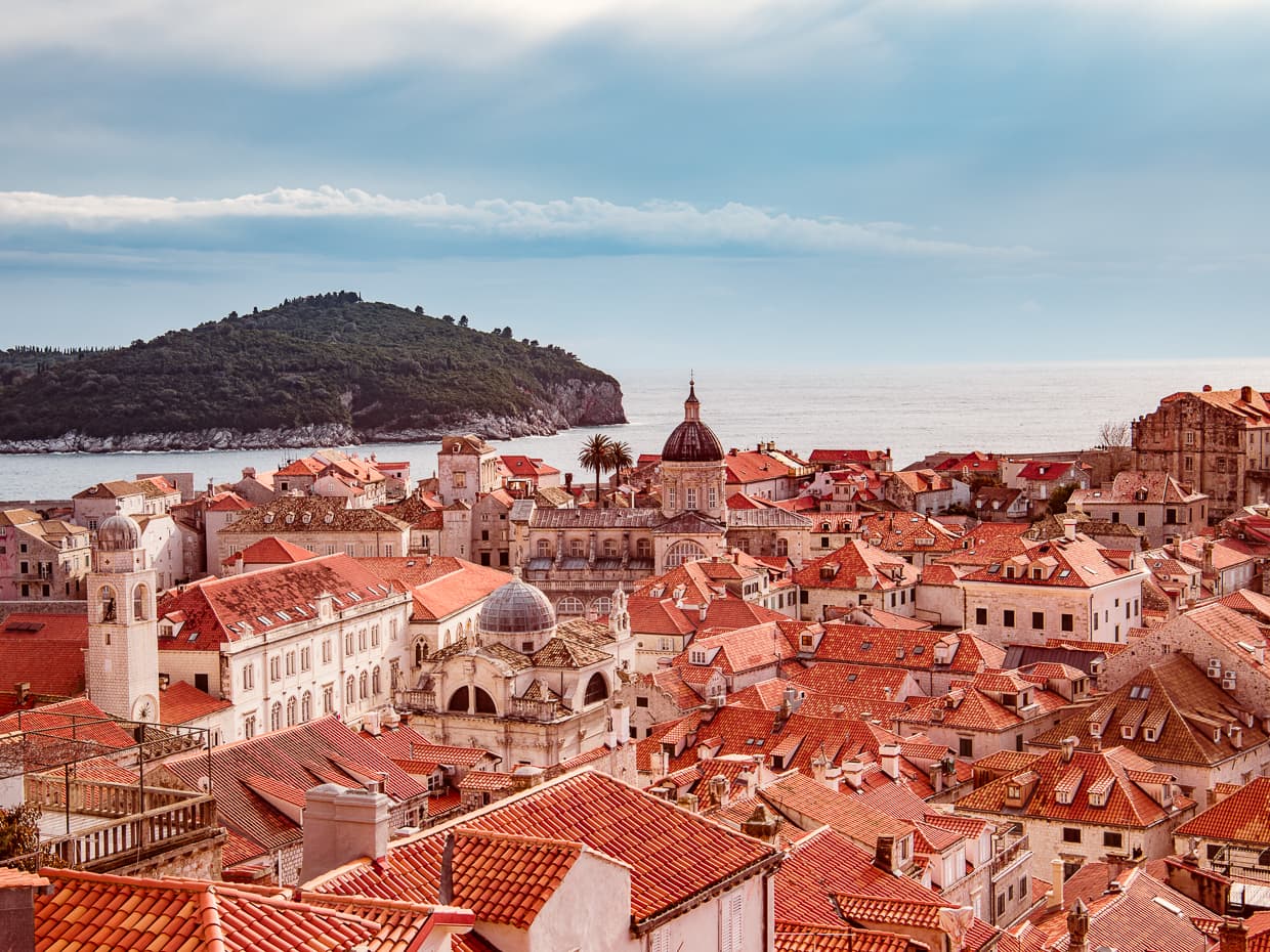 The red roofs of Dubrovnik, Croatia as viewed from the medieval city walls.