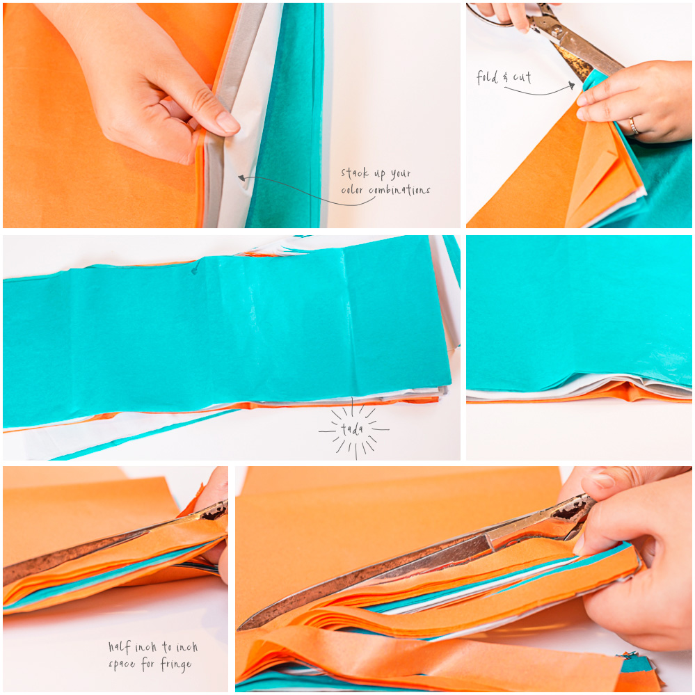 Steps for cutting paper for photo booth background