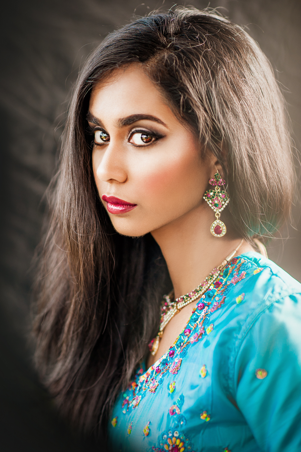 Portrait of a woman wearing Indian style dress