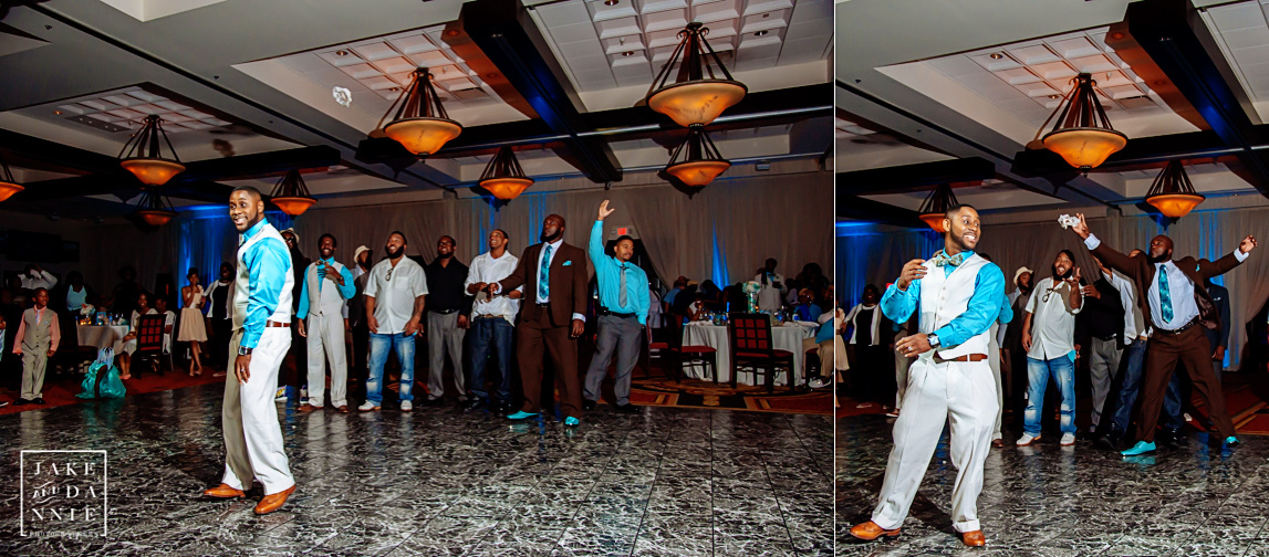 On the dance floor at a Tampa, Florida wedding