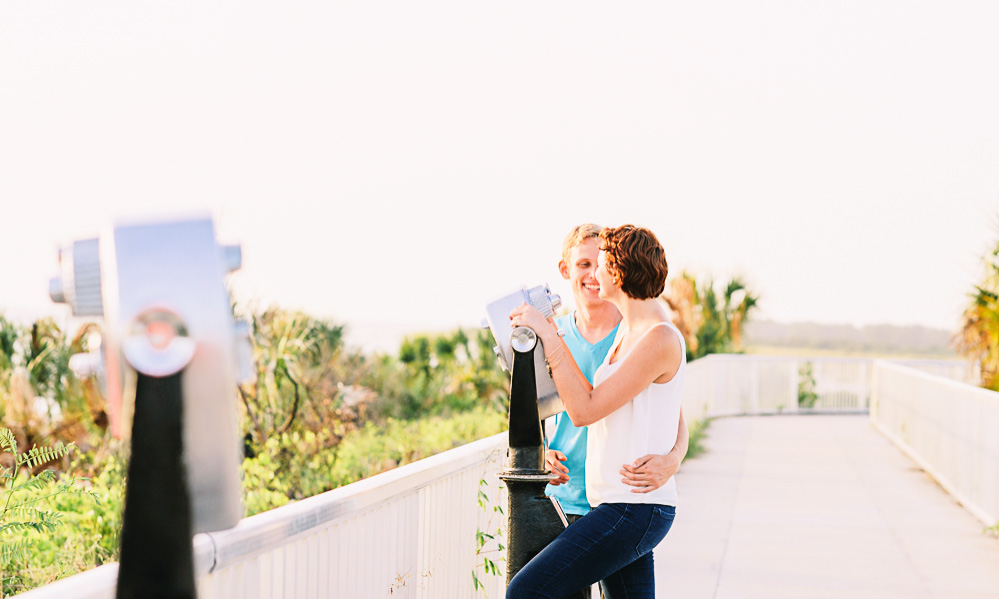 A photograph of Susie and Trevor on top of Fort DeSoto