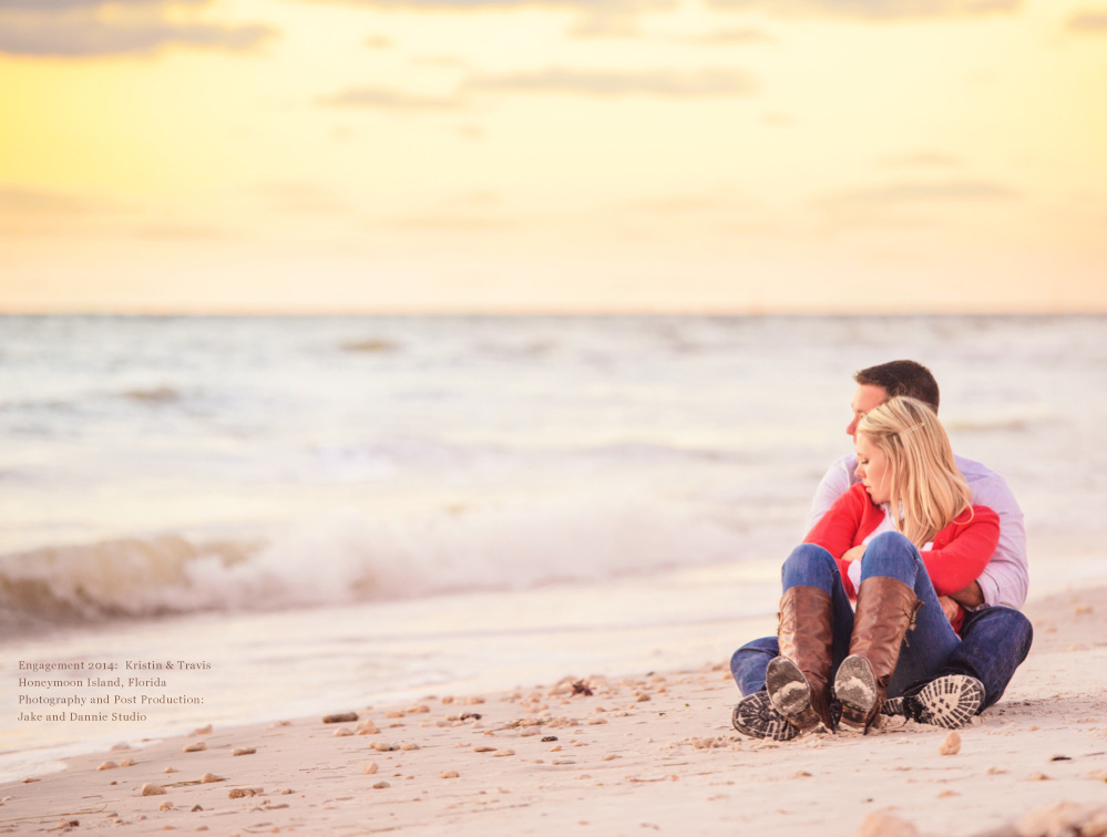 Couple sitting on the beach watching the waves at sunset