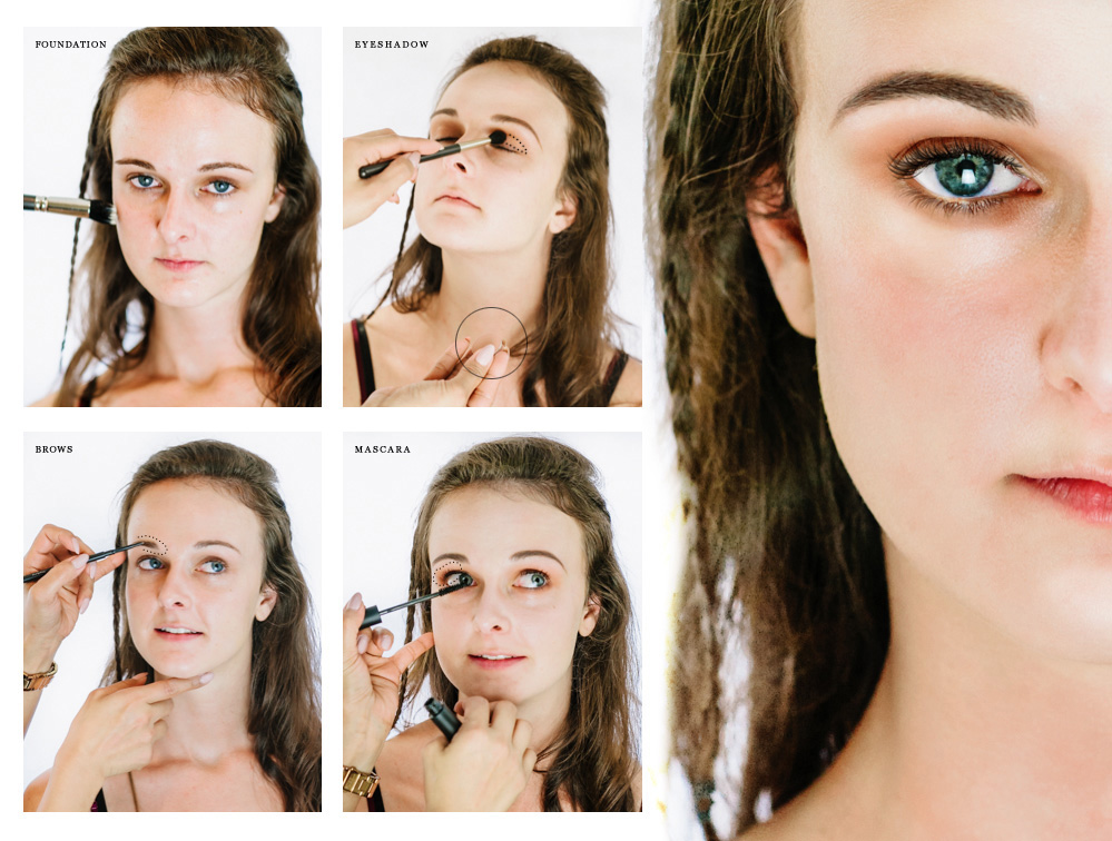 The first for steps for natural looking makeup