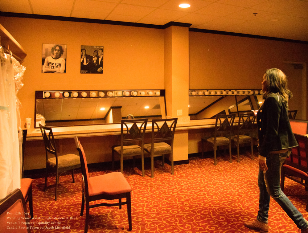 Marlene on her venue walkthrough, showing us the bridal changing room.